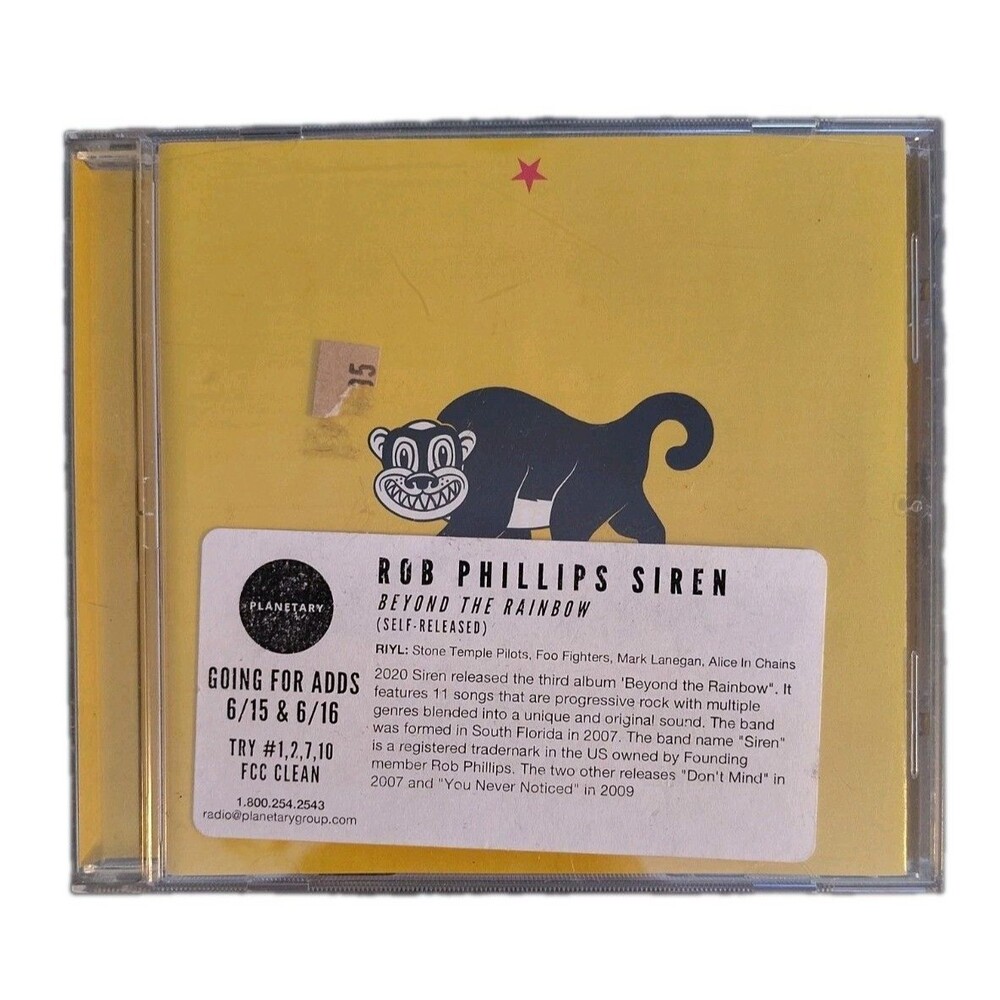 Rob Phillips Siren Beyond The Rainbow CD 2020 Prog Rock Promo Radio Copy Soul...